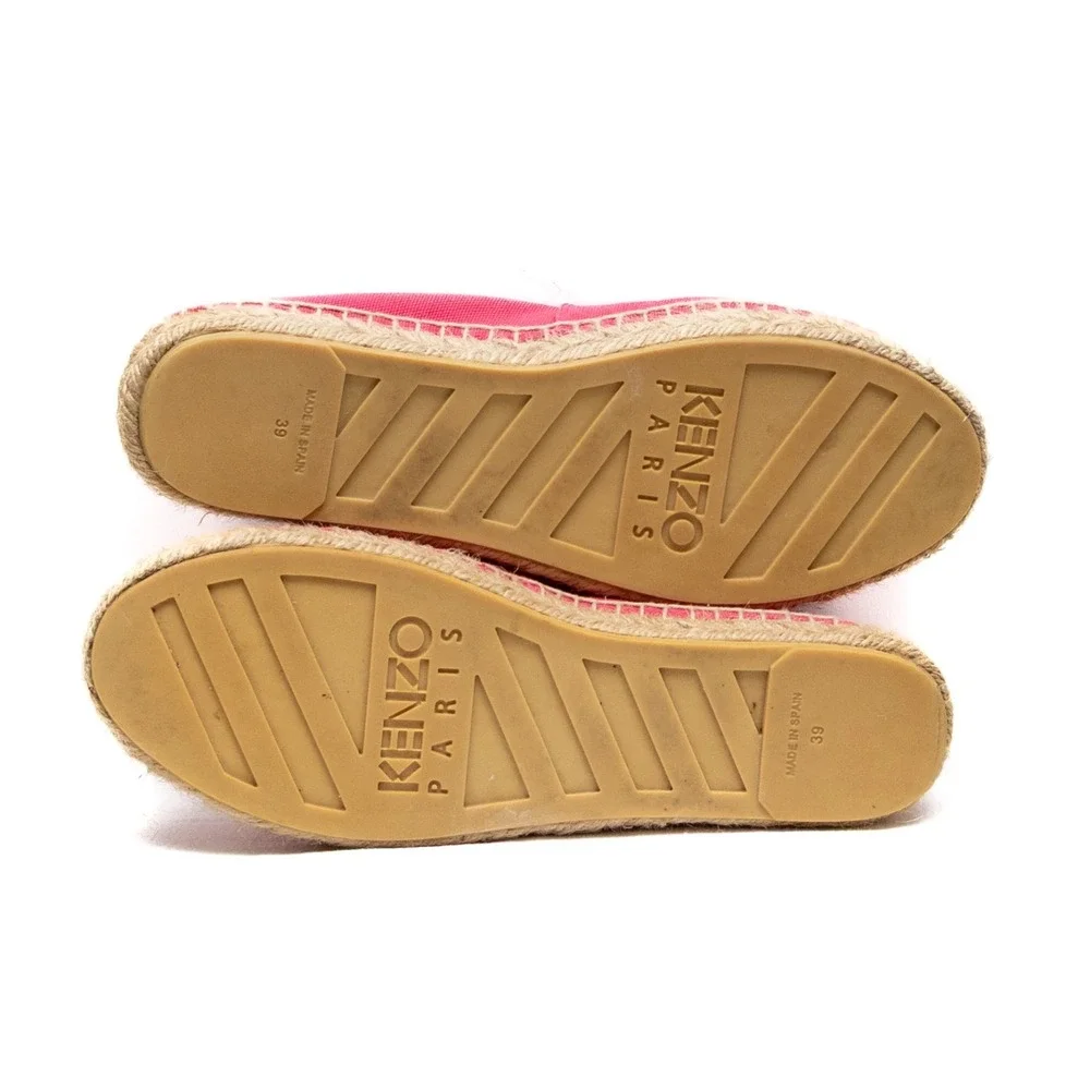Kenzo Paris Hot Pink Embroidered Tiger Espadrilles Size EU 39/US 9 Women's Flats